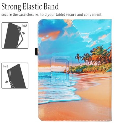 Universal 10 10.1 11 Inch Android Tablet Case Cover with Hand Strap - color: Seaside