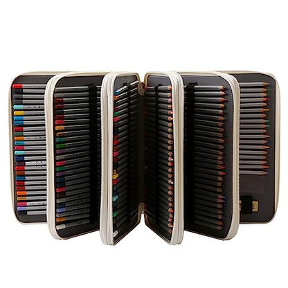 250 Slots Pencil Case 5-Layer Zipped Holder w/Handle - color: White + Flower, size: 250