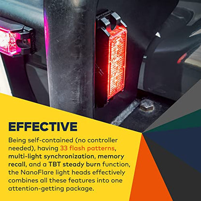LAMPHUS NanoFlare 4pc 3W Amber LED Police Grill Strobe Warning Light, Truck - color: Amber, size: 3W - 4 Pack