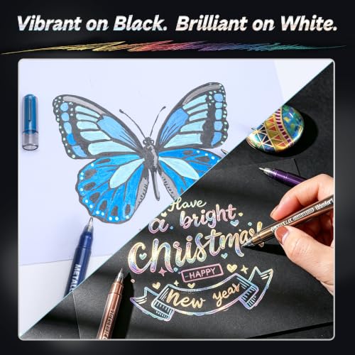 Metallic Gel Pens Set, 48 Colors, 1.0 mm Tip Art Pens