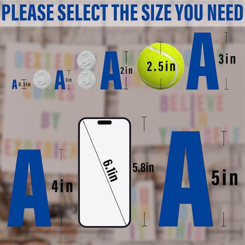 Letter Stickers,Mailbox Numbers,0.5 Inch Waterproof Vinyl Alphabet - color: Blue, size: 0.5 Inch