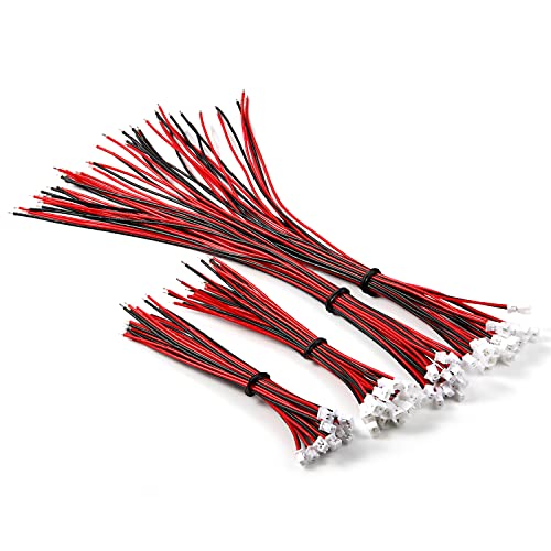 Chanzon 30Pairs Jst1.25mm 2Pin Micro Plug Connector with 10cm and 20cm Wire - size: 10cm & 20cm