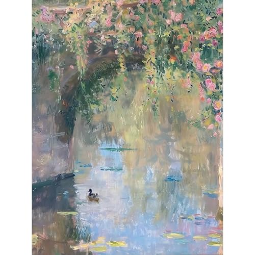 VIGEGU Pond Paint by Numbers Kit for Adults Beginner16x20 Inch - color: MT6145
