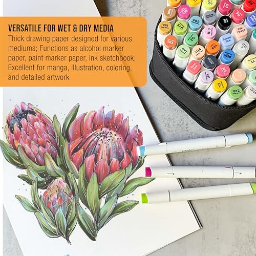 U.S. Art Supply 11" x 14" Premium Manga Marker Paper Pad, 48 Sheets, 2 Pack - size: 11" x 14"