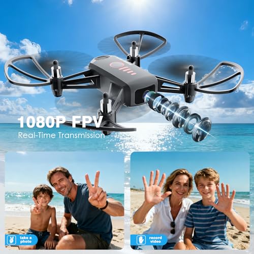 Mini Drone with Camera, Remote Control Drone for Ages 8-12 & Beginner - color: Grey