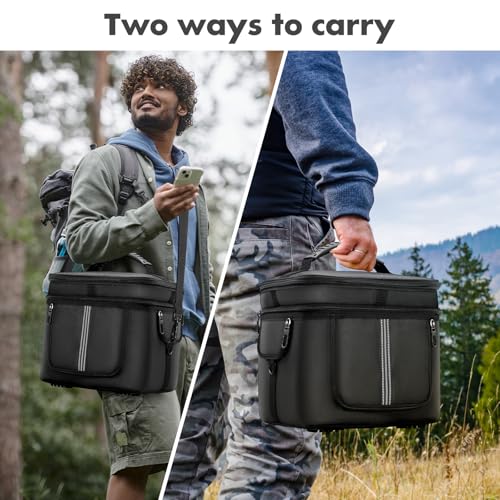 Portable Power Station Carrying Case Bag Compatible with ECOFLOW RIVER 2 Pro Power Station Generator Protective Shoulder Storage Bag Cover with Pocket for Outdoor Travel Camping Charging