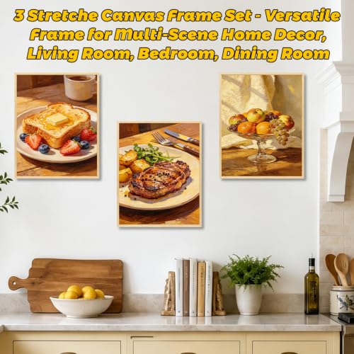 3 Pack 12 x 16 inch Floater Frame Canvas with Cotton-Linen Blend (400 GSM) - size: 3pk - 12x16"