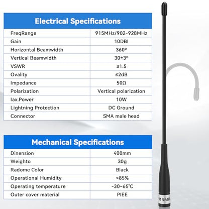 1Pcs 915MHz LoRa Antenna 10dBi Gain for Meshtastic Long Range - color: 1pcs-40cm