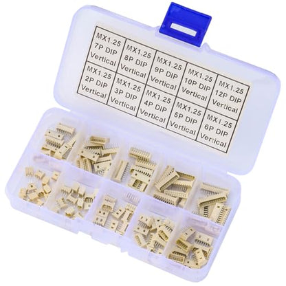 Compatible with Molex 1.25mm Pitch PicoBlade PCB Header Vertical Through Hole 2 3 4 5 6 7 8 9 10 12 Circuits (TC-MX-1.25mm-DIP-VER) - size: Through Hole-Vertical