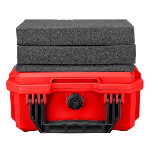 Eylar 11.8" Intact Series Compact Hard Camera Case, Lightweight and Durable Stacker Design with Foam (Red) - color: Red