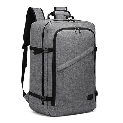 Kono Travel Backpack Airline Approved Overhead Bin Personal Item Bag - color: Grey, size: Large