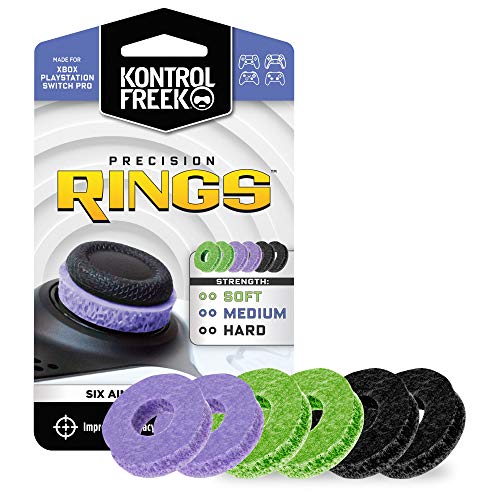 KontrolFreek Precision Rings | Aim Assist Motion Control for PlayStation 4 (PS4), PS5, Xbox One, XBX, Switch Pro & Scuf Controller (Black/Purple/Green) - color: Black/Purple/Green