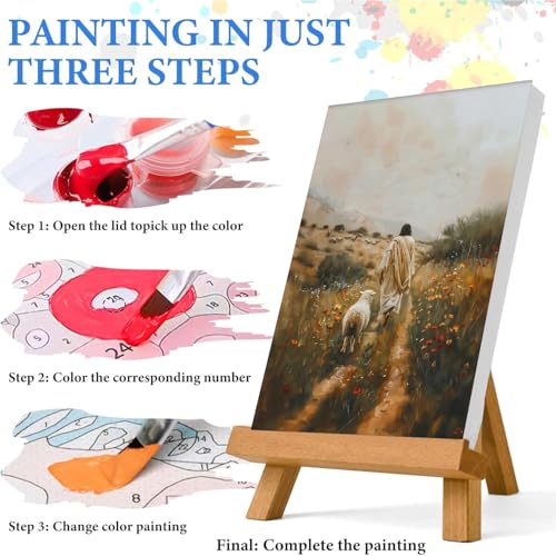 Jesus Paint by Numbers Kit for Adults Framed Canvas 12X16 in, Frameworkless - color: YH02806