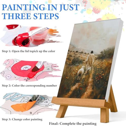 Jesus Paint by Numbers Kit for Adults Framed Canvas 12X16 in, Frameworkless - color: YH02806