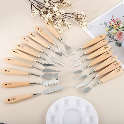 PATIKIL 17Pcs Painting Knife Set Spatula Palette Knife Scraper Pallet Knife