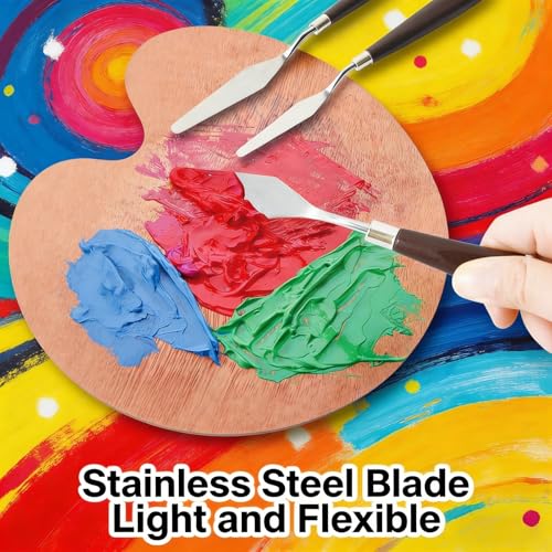 Palette Knife Set 5 Pcs Stainless Steel Painting Knives Wooden Handle