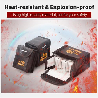 Fireproof Bag for DJI Flip Battery - for 3 Batteries - size: Large (for 3pcs batteries)