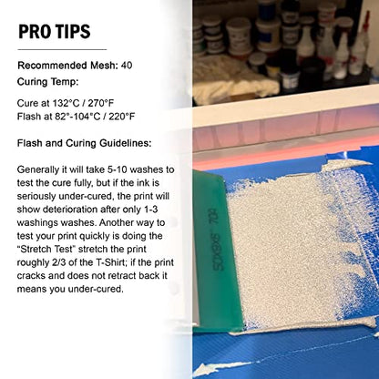 Rapid Cure® Silver Glitter Plastisol Ink - Screen Printing Ink, Pint - color: Silver Glitter, size: 16 fl oz