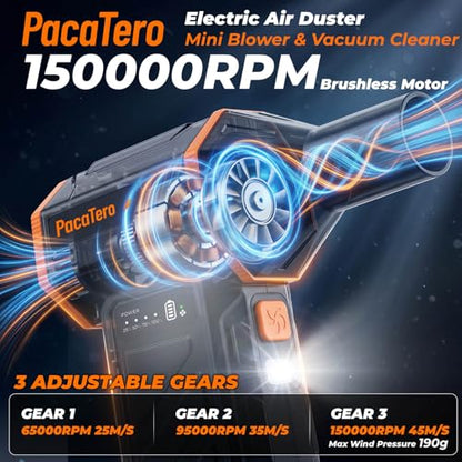 10000mAh Electric Cordless 150000RPM Air Duster with Vacuum for PC Keyboard