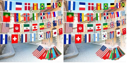 200 Countries String Flag 184Ft World Flag Banner for Party Decorations (Pack of 2) - size: 200 flags (Pack of 2)