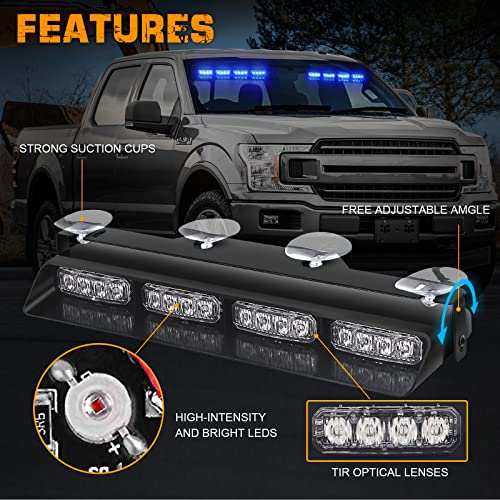 XRIDONSEN 2 in 1 2x 14 inch Strobe Light Bar - color: Blue