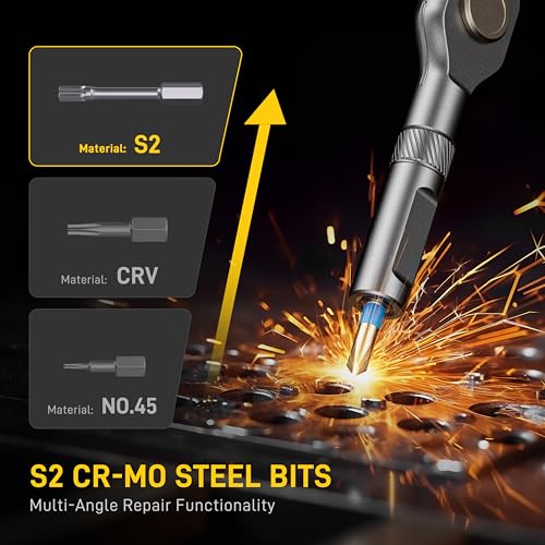 42 in 1 Magnetic Ratchet Screwdriver Set, T Handle Ratchet Screwdriver Kit - color: Light Grey, size: 42 PCS