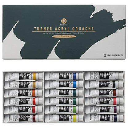 Turner's Acrylic Gouache 18 Color School Set, AG18C, 0.4 fl oz (11 ml)