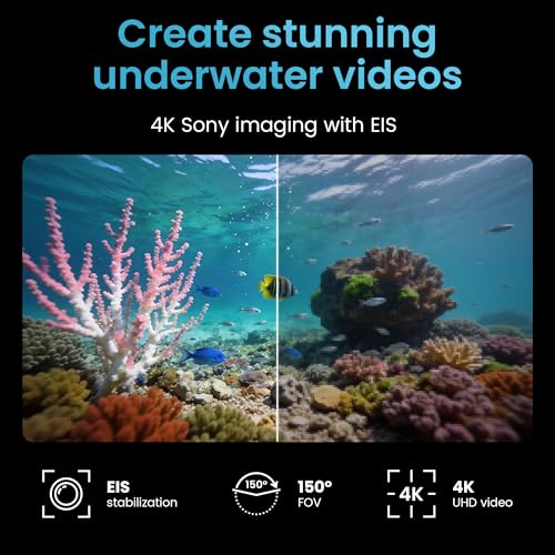 Underwater Drone, Mini S submarine drone with 4K+EIS Image Stabilization Camera for Real-Time Viewing Depth & Temperature Data, Direct-Connect Remote Controller, Dive to 330ft Underwater, Portable ROV - color: Yellow