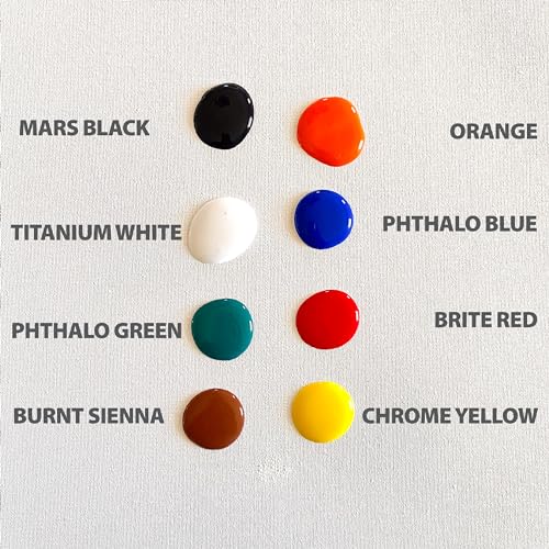 milo Acrylic Paint Set, 8 Primary Colors, 8 oz Bottles, Semi-Gloss - style: Primary Set 8 x 8 oz
