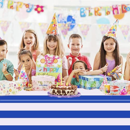Kesfey Blue Striped Tablecloth Picnic Vertical Stripe Table Cover 3 Packs - color: Blue Vertical Striped