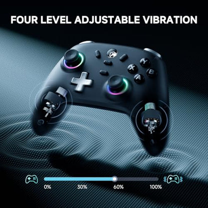 ECHTPower PC Gaming Controller–Wireless for PC with Hall-Effect Joysticks, 1000Hz Polling Rate, No Drift, Turbo & Vibration, Compatible with Windows/Switch/iOS/Android/Steam –Place & Charge Dock - color: Black2
