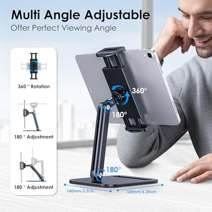 CreaDream Tablet Stand, Heavy Aluminum iPad Stand for Desk - size: Short - One Arm