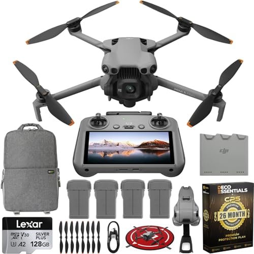 DJI Mini 5 Pro Drone Fly More Combo with RC 2, 1" CMOS Sensor, 4K Video, Obstacle Sensing, 4 Battery Bundle with Deco Essentials CPS Exclusive 26 Month Protection Pack and Accessories Kit - style: Fly More Combo Plus (DJI RC 2) + Kit