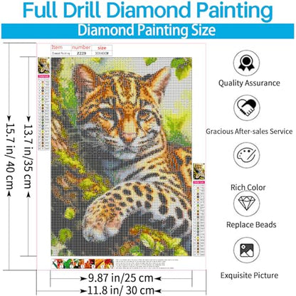 XIYOUVIGOR Diamond Painting Kits for Adults, Leopard Diamond Art Kit - color: Animal (Leopard)