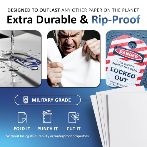 TerraSlate Copy Paper Waterproof Laser Printer, Rain Weatherproof, 5 Mil, 8.5x11-inch, 500 Sheets - size: 500 Sheets