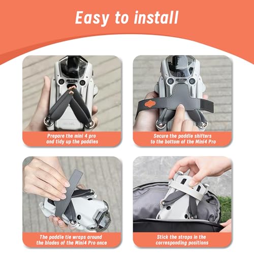Mini 4 pro Propeller Holder Strap Props Guard Fixator Propellers Quick Release Adjustable for DJI Mini 4 pro Accessories, Easy to Install Transport Parts for Mavic Mini Propeller