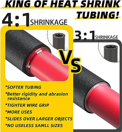 4:1 Dual Wall Adhesive Lined Heat Shrink Tube,Marine Grade Waterproof Shrink Wrap Tubing, Electrical Industrial Automotive Sealing Shrink Tube for Wire Insulation(16mm/10Feet, Black) - color: Black, size: 16mm/10Feet