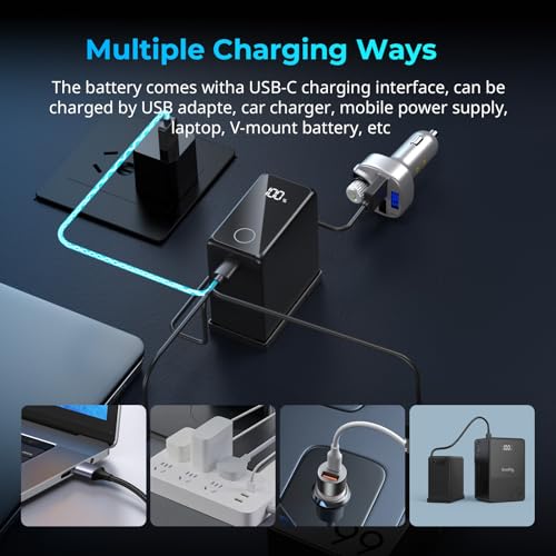 SMALLRIG NP-F970 USB-C Battery, 10500mAh 3.5H Fast Charged NPF Battery - color: Black