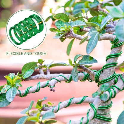 Mudder 5 Roll Bonsai Training Wire Aluminum 2/2.5/3/4/6mm Green - color: Green, size: 2/2.5/3/4/6mm