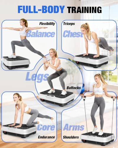 Bigzzia Vibration Plate Exercise Machine for Lymphatic Drainage & Fitness - color: White