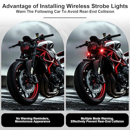 4PCS USB Rechargeable Wireless LED Strobe Lights for Car Drone Bike