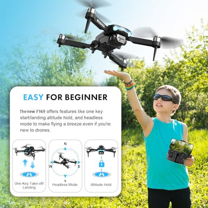 Drone with Camera for Adults 1080P HD,Mini Drone with Obstacle Avoidance 50 Min Long Flight Time,Foldable RC Quadcopter with Brushless Motor for Beginner,Dual Camera Drone from Techwonderz