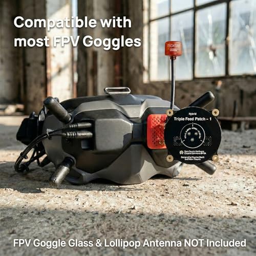 TECHTOO FPV Antenna 5.8GHz Triple Feed Patch Antenna, High Gain 9.4dBi Directional Circularly Polarized LHCP RHCP SMA Connector with 50ohm Load Terminator for FPV Racing Drone