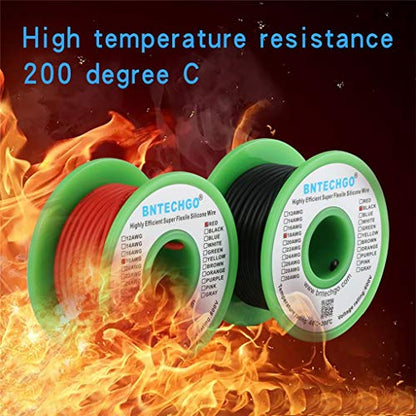 BNTECHGO 18 AWG Silicone Wire Red Black 25ft Stranded Tinned Copper Wire - size: 18 Gauge, 25ft per color