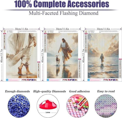 3pack Jesus Diamond Art Kits for Adult Diamond Painting Kit for Beginner - color: DP02593