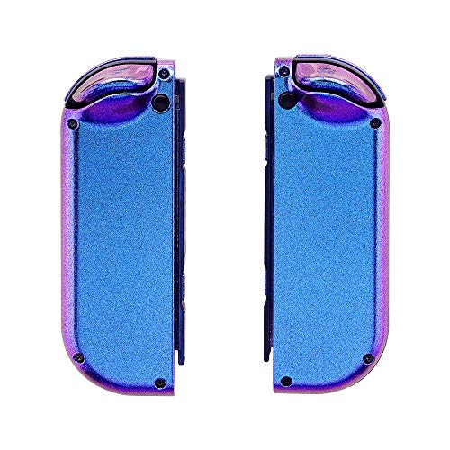 eXtremeRate DIY Replacement Shell Buttons for Nintendo Switch & Switch OLED, Chameleon Purple BlueCustom Housing Case with Full Set Button for Joycon Handheld Controller - Console Shell NOT Included - color: Chameleon Purple Blue