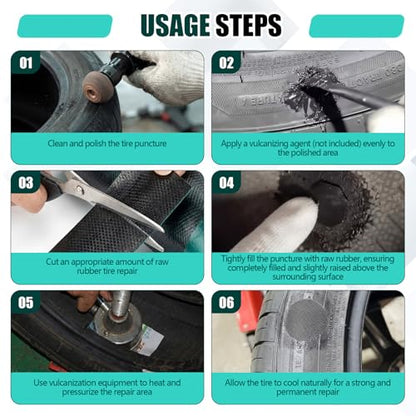 BBTO 1 kg Roll All Purpose Cushion Gum Raw Rubber Tire Repair, 10" Wide