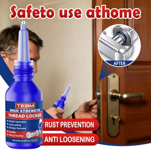 Medium Strength Threadlocker Blue, 10/50 ml, Automotive Threadlocker for Preventing Bolts from Loosening and Corrosion, Removable with Hand Tools (2)