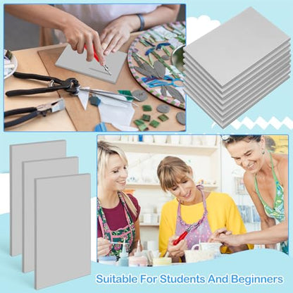 Frienda 40 Pcs Rubber Carving Blocks Linoleum Block 4"x6", Gray - color: Gray