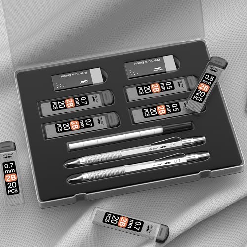 Mr. Pen- Metal Mechanical Pencil Set with Lead Refills & Erasers, 2 Pack